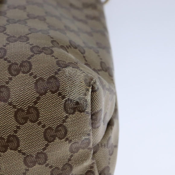 GUCCI GG Crystal Tote Bag Coated Canvas Beige Gold Auth yk16444