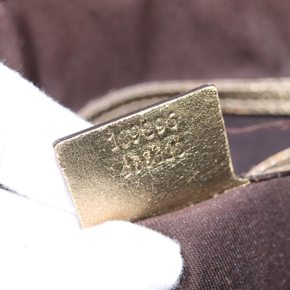 GUCCI GG Crystal Tote Bag Coated Canvas Beige Gold Auth yk16444