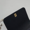 CHANEL Matelasse Turn Lock Chain Hand Bag Leather 2way Navy Gold CC Auth yk16451-22