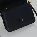 CHANEL Matelasse Turn Lock Chain Hand Bag Leather 2way Navy Gold CC Auth yk16451-23