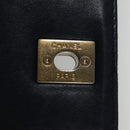 CHANEL Matelasse Turn Lock Chain Hand Bag Leather 2way Navy Gold CC Auth yk16451-10