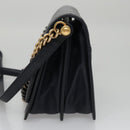 CHANEL Matelasse Turn Lock Chain Hand Bag Leather 2way Navy Gold CC Auth yk16451-3