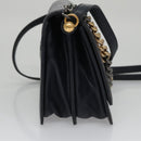 CHANEL Matelasse Turn Lock Chain Hand Bag Leather 2way Navy Gold CC Auth yk16451-4