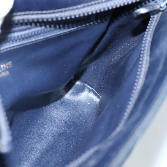 CELINE Macadam Canvas Shoulder Bag Coated Canvas Navy Auth yk16460