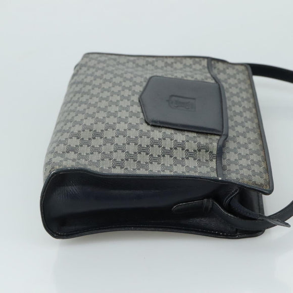 CELINE Macadam Canvas Shoulder Bag Coated Canvas Navy Auth yk16460
