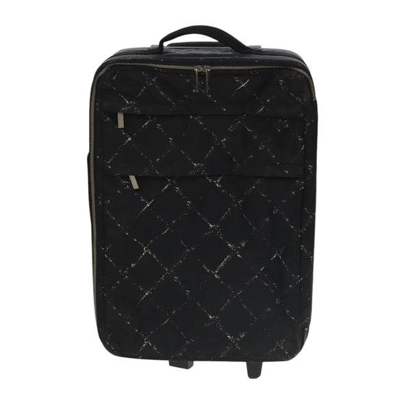 CHANEL New Travel Line Suitcase Nylon Black CC Auth yk16489