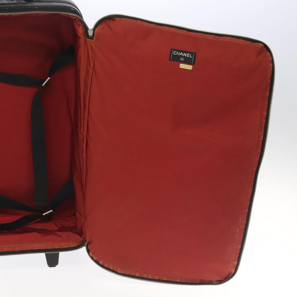 CHANEL New Travel Line Suitcase Nylon Black CC Auth yk16489