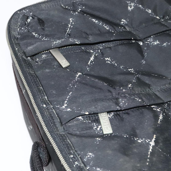 CHANEL New Travel Line Suitcase Nylon Black CC Auth yk16489