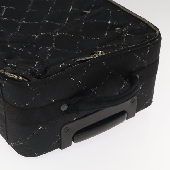 CHANEL New Travel Line Suitcase Nylon Black CC Auth yk16489