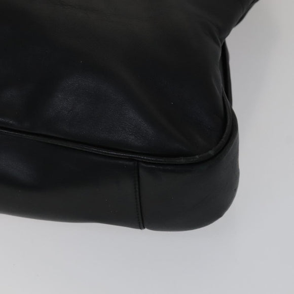 GUCCI Bamboo Hand Bag Leather 2way Black Gold Auth yk16493