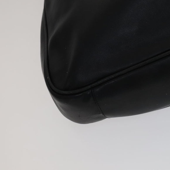 GUCCI Bamboo Hand Bag Leather 2way Black Gold Auth yk16493