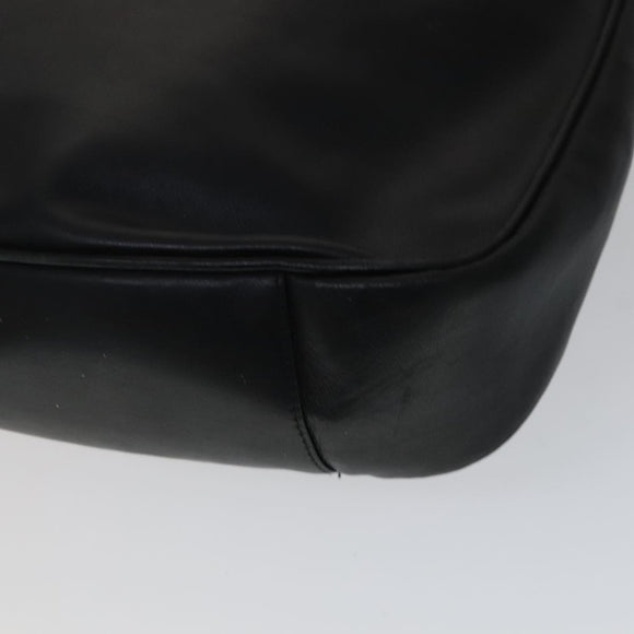 GUCCI Bamboo Hand Bag Leather 2way Black Gold Auth yk16493