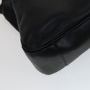 GUCCI Bamboo Hand Bag Leather 2way Black Gold Auth yk16493-16