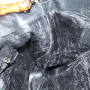 GUCCI Bamboo Hand Bag Leather 2way Black Gold Auth yk16493-18