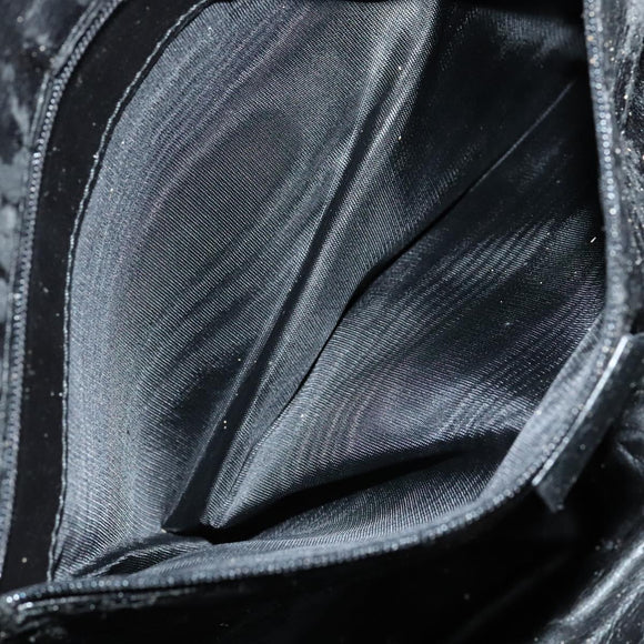 GUCCI Bamboo Hand Bag Leather 2way Black Gold Auth yk16493