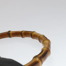 GUCCI Bamboo Hand Bag Leather 2way Black Gold Auth yk16493-8