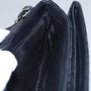 CHANEL Chain Camelia Shoulder Bag Velor Leather Black Silver CC Auth yk16500-23