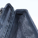 CHANEL Chain Camelia Shoulder Bag Velor Leather Black Silver CC Auth yk16500-27