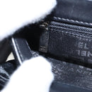 CHANEL Chain Camelia Shoulder Bag Velor Leather Black Silver CC Auth yk16500-28