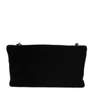 CHANEL Chain Camelia Shoulder Bag Velor Leather Black Silver CC Auth yk16500-2