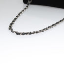CHANEL Chain Camelia Shoulder Bag Velor Leather Black Silver CC Auth yk16500-7