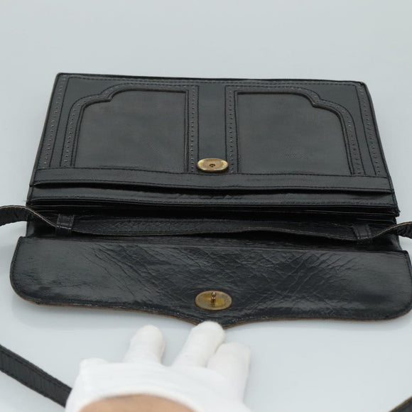 SAINT LAURENT Shoulder Bag Leather Black Auth yk16514