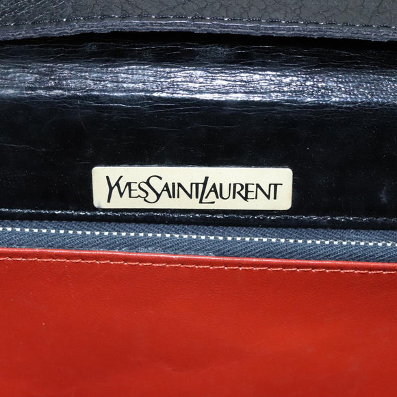 SAINT LAURENT Shoulder Bag Leather Black Auth yk16514