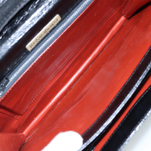 SAINT LAURENT Shoulder Bag Leather Black Auth yk16514