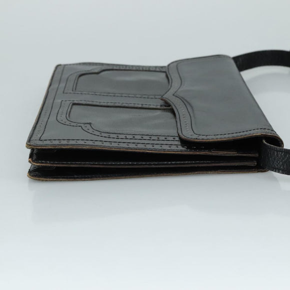 SAINT LAURENT Shoulder Bag Leather Black Auth yk16514