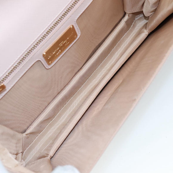 Salvatore Ferragamo Chain Shoulder Bag Leather Pink Gold Auth yk16515