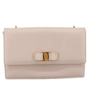 Salvatore Ferragamo Chain Shoulder Bag Leather Pink Gold Auth yk16515-13