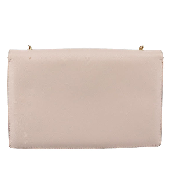 Salvatore Ferragamo Chain Shoulder Bag Leather Pink Gold Auth yk16515
