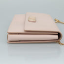 Salvatore Ferragamo Chain Shoulder Bag Leather Pink Gold Auth yk16515-3
