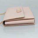Salvatore Ferragamo Chain Shoulder Bag Leather Pink Gold Auth yk16515-4