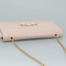 Salvatore Ferragamo Chain Shoulder Bag Leather Pink Gold Auth yk16515-6