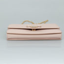 Salvatore Ferragamo Chain Shoulder Bag Leather Pink Gold Auth yk16515-5