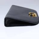 Salvatore Ferragamo Gancini Shoulder Bag Leather Black Gold Auth yk16533-4