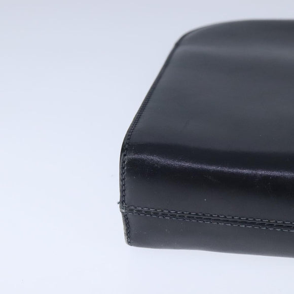 Salvatore Ferragamo Gancini Shoulder Bag Leather Black Gold Auth yk16533