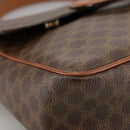 CELINE Macadam Canvas Shoulder Bag PVC Leather Brown Gold Auth yk16587-9