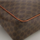 CELINE Macadam Canvas Shoulder Bag PVC Leather Brown Gold Auth yk16587-15