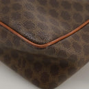 CELINE Macadam Canvas Shoulder Bag PVC Leather Brown Gold Auth yk16587-16