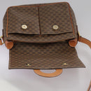 CELINE Macadam Canvas Shoulder Bag PVC Leather Brown Gold Auth yk16587-18