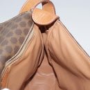 CELINE Macadam Canvas Shoulder Bag PVC Leather Brown Gold Auth yk16587-19