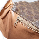 CELINE Macadam Canvas Shoulder Bag PVC Leather Brown Gold Auth yk16587-21