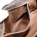 CELINE Macadam Canvas Shoulder Bag PVC Leather Brown Gold Auth yk16587-11