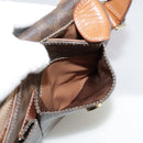 CELINE Macadam Canvas Shoulder Bag PVC Leather Brown Gold Auth yk16587-22