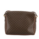 CELINE Macadam Canvas Shoulder Bag PVC Leather Brown Gold Auth yk16587-2