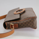 CELINE Macadam Canvas Shoulder Bag PVC Leather Brown Gold Auth yk16587-3