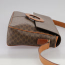 CELINE Macadam Canvas Shoulder Bag PVC Leather Brown Gold Auth yk16587-4
