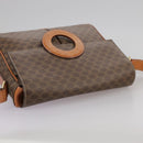 CELINE Macadam Canvas Shoulder Bag PVC Leather Brown Gold Auth yk16587-6